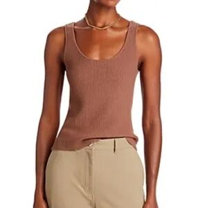 498-Aqua Beige Ribbed thick Women's Tank Top